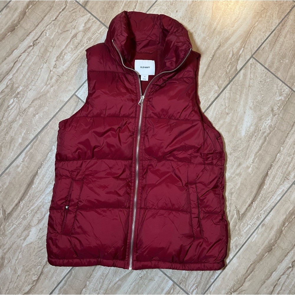 Old Navy Burgundy Puffer Vest